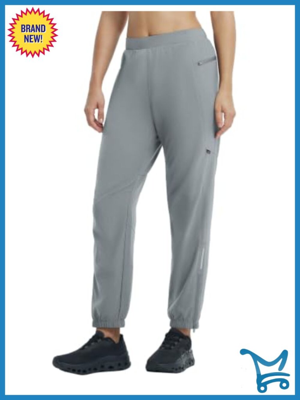 Women's Athletic Joggers Quick Dry Water Resistant Ankle Zipper Pockets
